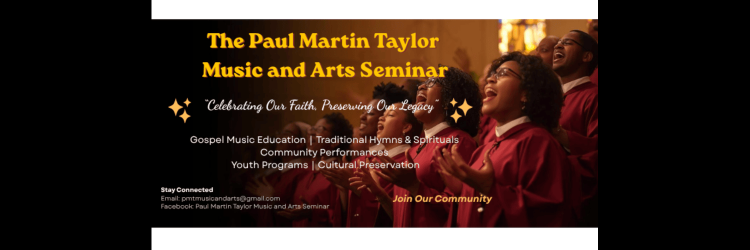 Paul Martin Taylor Music and Arts Seminar banner